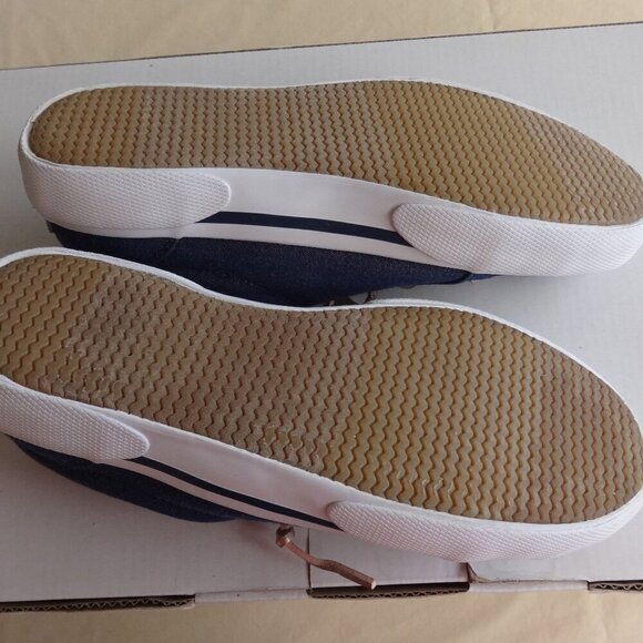 Sperry denim women's sneakers size 4M, slip on, gold leather laces, like new - Picture 8 of 15